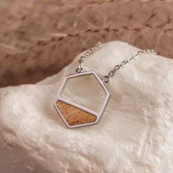 Holzkern Assemblage Ketting|DAMES Sieraden