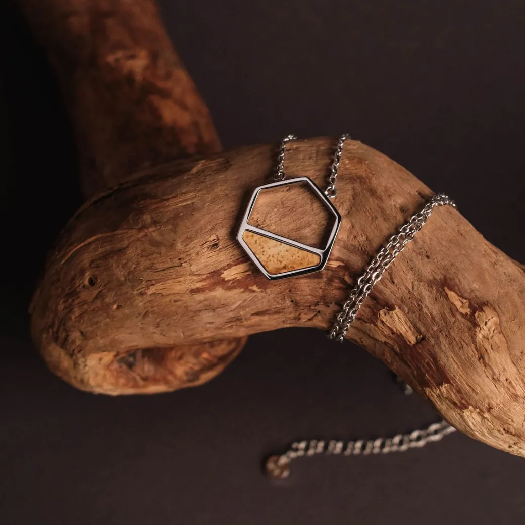 Holzkern Assemblage Ketting|DAMES Sieraden