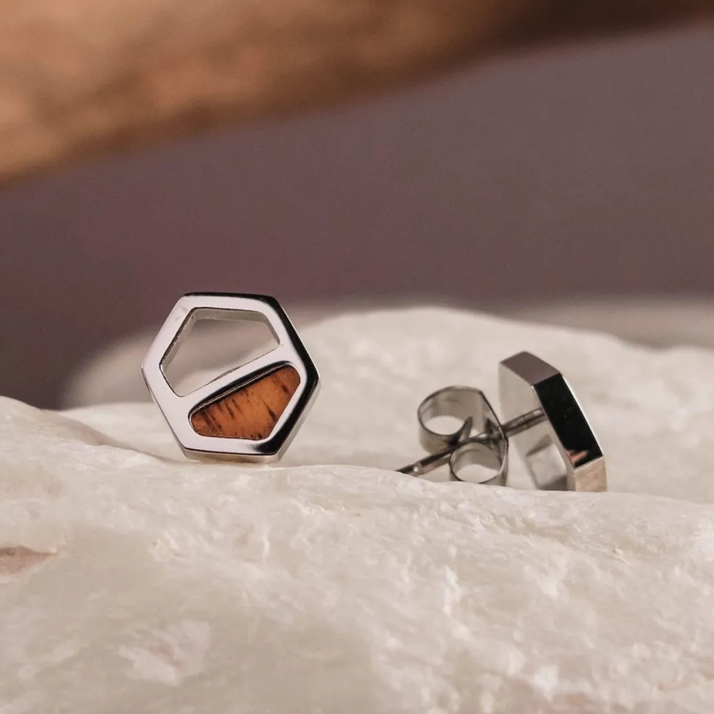 Holzkern Assemblage Oorbellen|DAMES Oorbellen|Sieraden