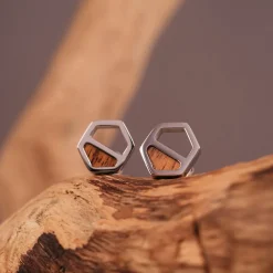 Holzkern Assemblage Oorbellen|DAMES Oorbellen|Sieraden