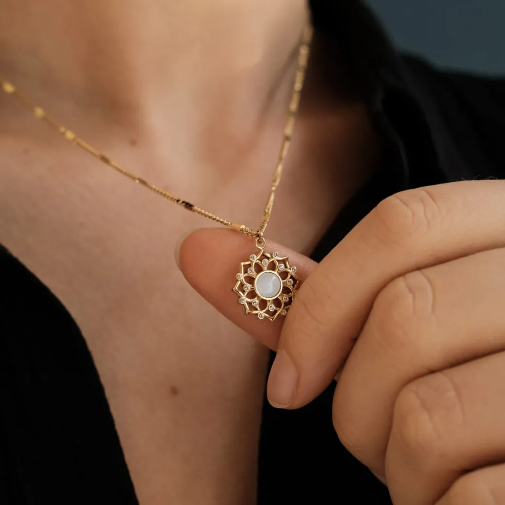 Holzkern Composition Gem Ketting|DAMES Kettingen|Sieraden