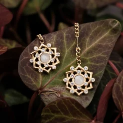 Holzkern Composition Gem Oorbellen|DAMES Oorbellen|Sieraden