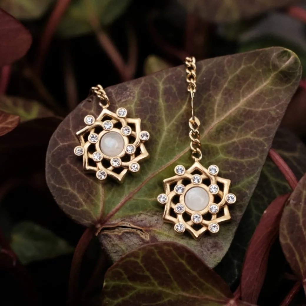 Holzkern Composition Gem Oorbellen|DAMES Oorbellen|Sieraden