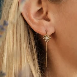 Holzkern Composition Gem Oorbellen|DAMES Oorbellen|Sieraden