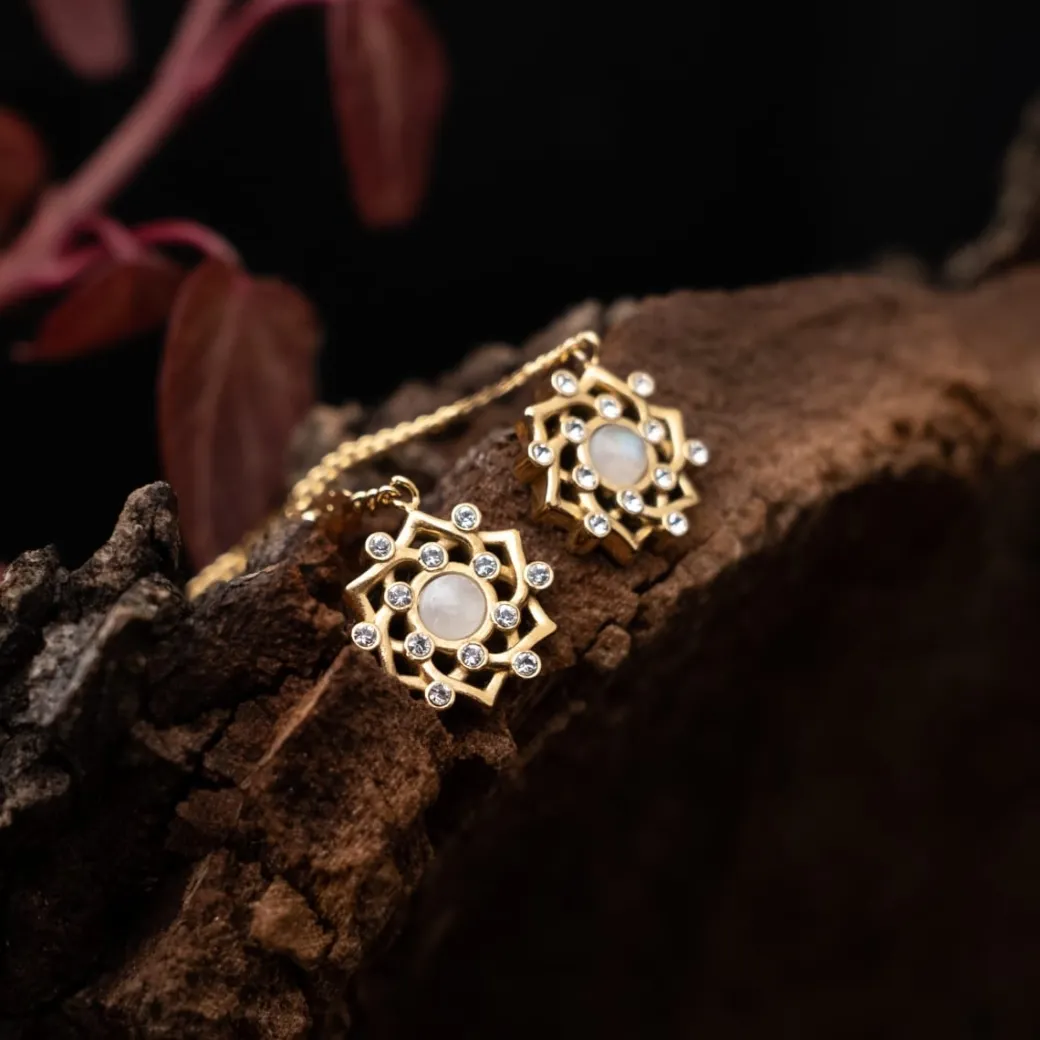 Holzkern Composition Gem Oorbellen|DAMES Oorbellen|Sieraden
