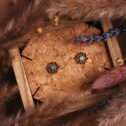 Holzkern Composition Oorbellen|DAMES Oorbellen|Sieraden
