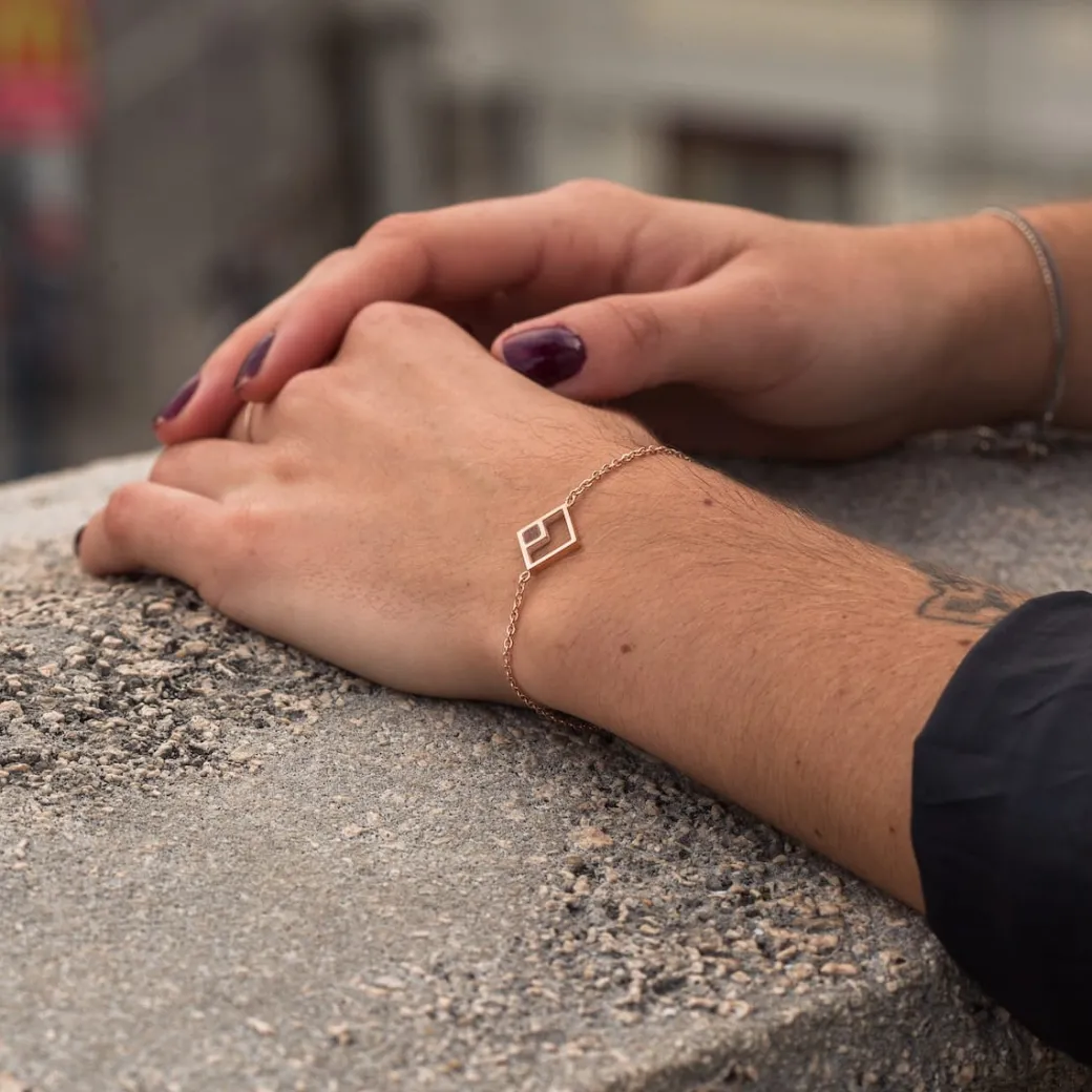 Holzkern Geometric Armband|DAMES Armbanden|Sieraden